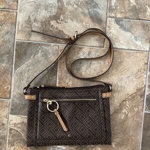 Liz Claiborne Ingrid Geometric Brown Crossbody Bag